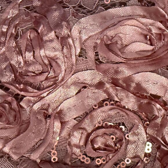 ALEX EVENINGS Plus Size Pink Short Rosette Lace Dress, NWT! Size 20W - Picture 5 of 10